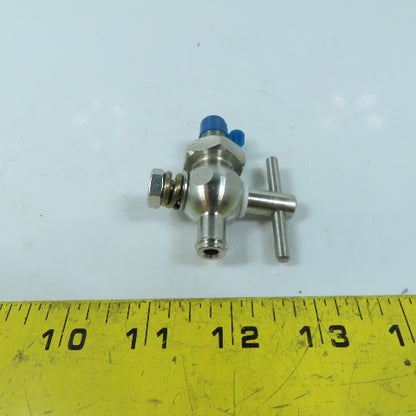 1/8" NPT Stainless Steel Petcock Valve With 3/8" Barb
