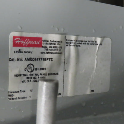 Hoffman AMOD847718FTC 84"x78"x18" Free Standing Electrical Enclosure W/Backplate
