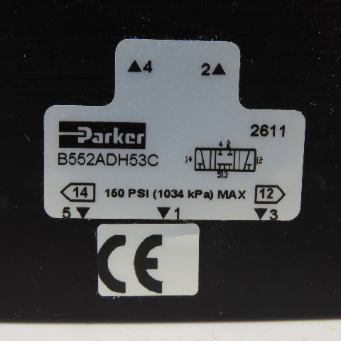 Parker B552ADH53C Directional Air Valve 3/4 Way Dual Solenoid 120VAC 160 PSI