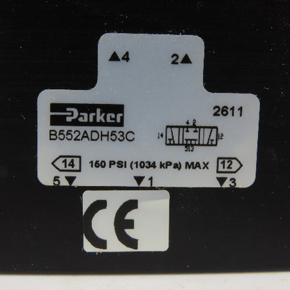 Parker B552ADH53C Directional Air Valve 3/4 Way Dual Solenoid 120VAC 160 PSI