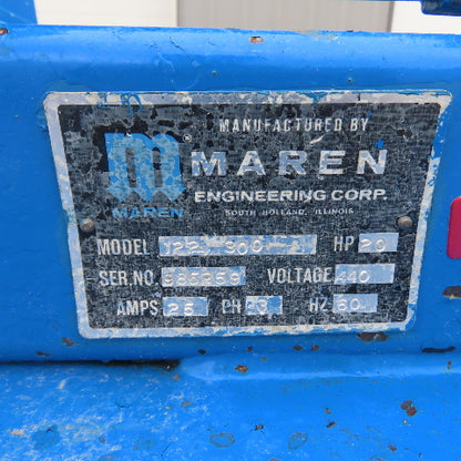 Maren 122-300 30"x 36"x 64" Horizontal Automatic Compactor Baler 20HP 440V 3Ph