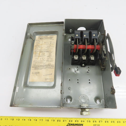 Square D HU-362 60A 3-Pole Non-Fusible Safety Disconnect Switch 600V
