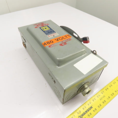 Square D HU-362 60A 3-Pole Non-Fusible Safety Disconnect Switch 600V