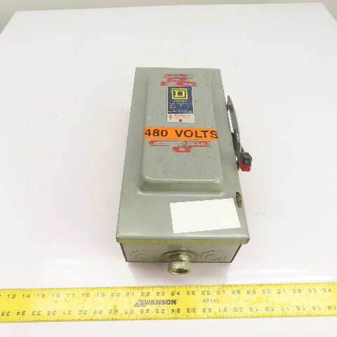 Square D HU-362 60A 3-Pole Non-Fusible Safety Disconnect Switch 600V