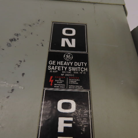 GE TH3361R 30A 3-Pole Fusible Safety Disconnect Switch 600V 3R