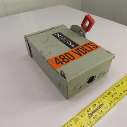 GE TH3361R 30A 3-Pole Fusible Safety Disconnect Switch 600V 3R