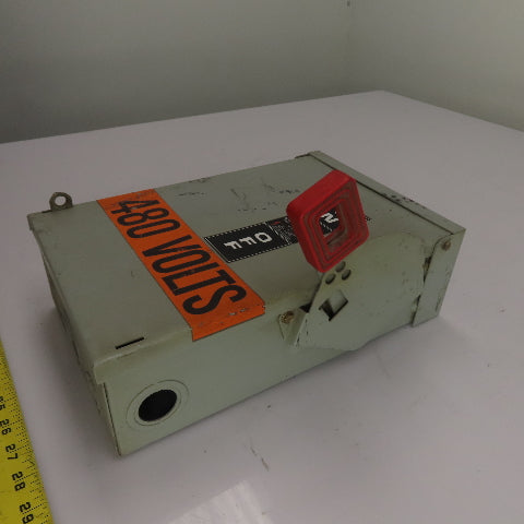 GE TH3361R 30A 3-Pole Fusible Safety Disconnect Switch 600V 3R