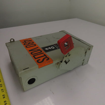 GE TH3361R 30A 3-Pole Fusible Safety Disconnect Switch 600V 3R