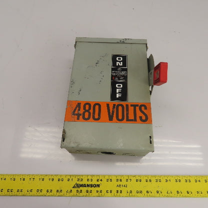 GE TH3361R 30A 3-Pole Fusible Safety Disconnect Switch 600V 3R