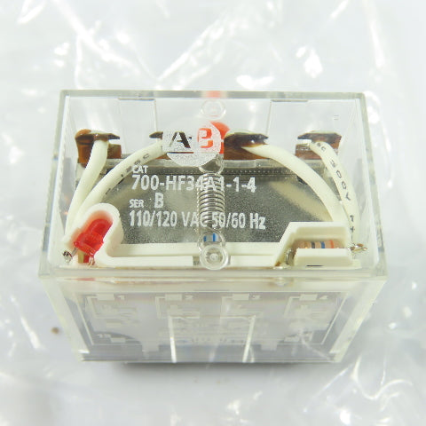 Allen-Bradley 700-HF34A1-1-4 Ser B Miniature Plug-In Relay 4PDT 10A 120VAC