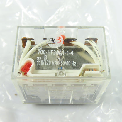 Allen-Bradley 700-HF34A1-1-4 Ser B Miniature Plug-In Relay 4PDT 10A 120VAC
