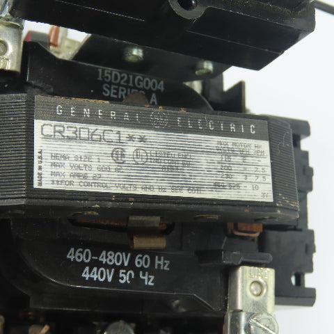 General Electric CR306C1 NEMA Size 1 Motor Starter 460-480V Coil 27A 600VAC