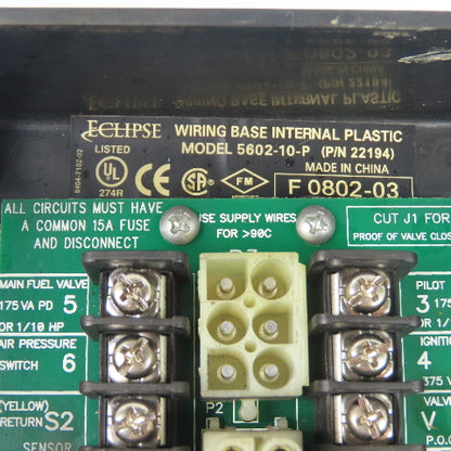 Eclipse 22194 5602-10-P Internal Terminal Wiring Base