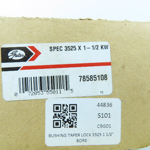 Gates 78585108 3525 X 1-1/2 KW Taper Lock Bushing 1-1/2" Bore