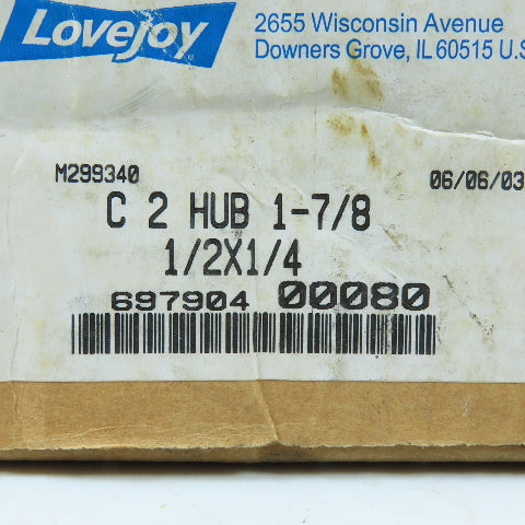 Lovejoy M299340 C 2 HUB 1-7/8 1/2X1/4 Sier-Bath Gear Coupling Hub