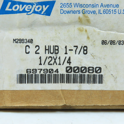 Lovejoy M299340 C 2 HUB 1-7/8 1/2X1/4 Sier-Bath Gear Coupling Hub
