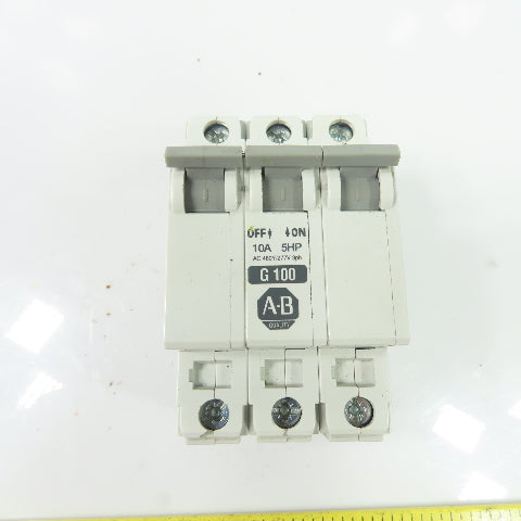 Allen-Bradley 1492-CB3 G100 3-Pole Circuit Breaker 10A 5HP 480VAC/277VAC 3Ph