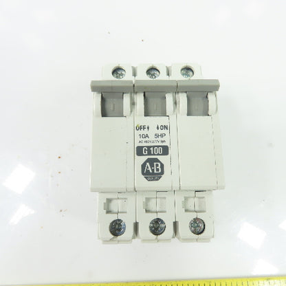 Allen-Bradley 1492-CB3 G100 3-Pole Circuit Breaker 10A 5HP 480VAC/277VAC 3Ph