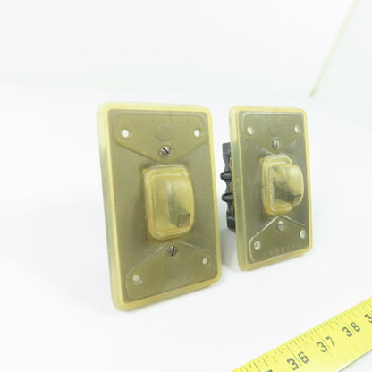 Hubbell 232-A Weatherproof Switch Plate and Toggle Switch Lot Of 2
