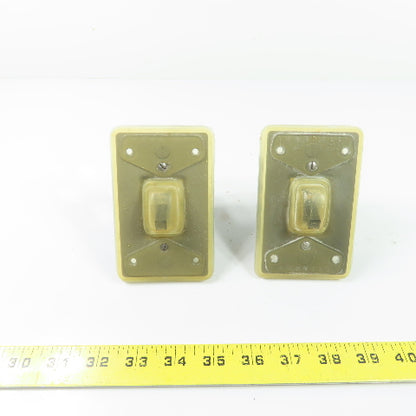 Hubbell 232-A Weatherproof Switch Plate and Toggle Switch Lot Of 2