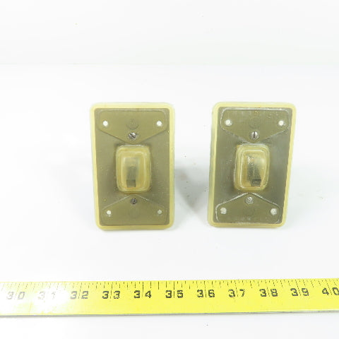 Hubbell 232-A Weatherproof Switch Plate and Toggle Switch Lot Of 2