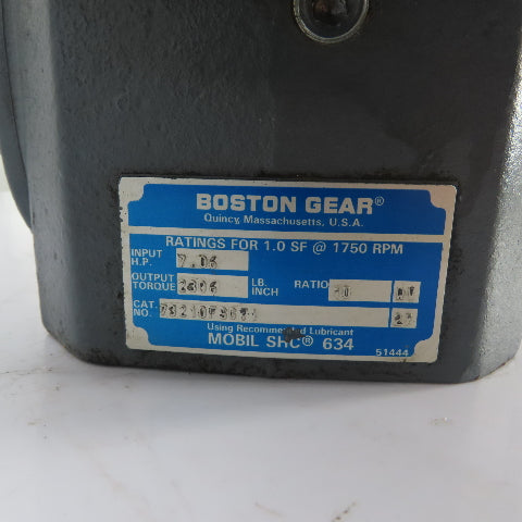 Boston Gear 73210F3671 Right Angle Gear Reducer 10:1 Ratio 175RPM 2306In-Lb
