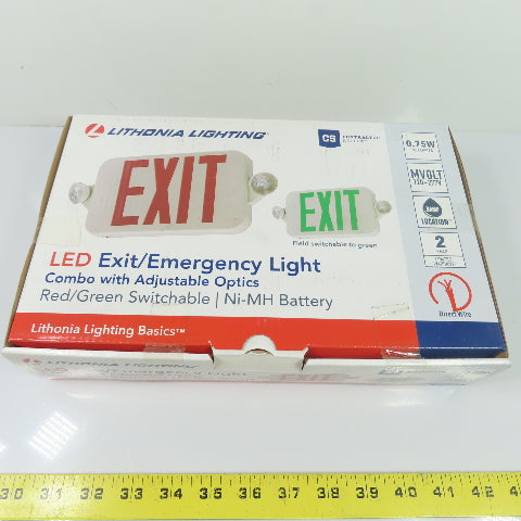 Lithonia ECRG RD M6 LED Exit Emergency Light Combo Red Green Switchable 120-277V