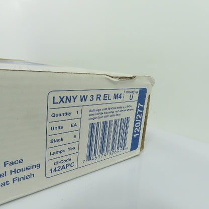 Lithonia Lighting LXNY W 3 R EL M4 LED Exit Sign Emergency Light 120/277V