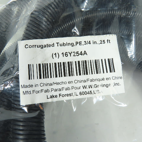 W.W. Grainger 16Y254A Corrugated PE Split Wire Loom Tubing 3/4 in x 25 ft