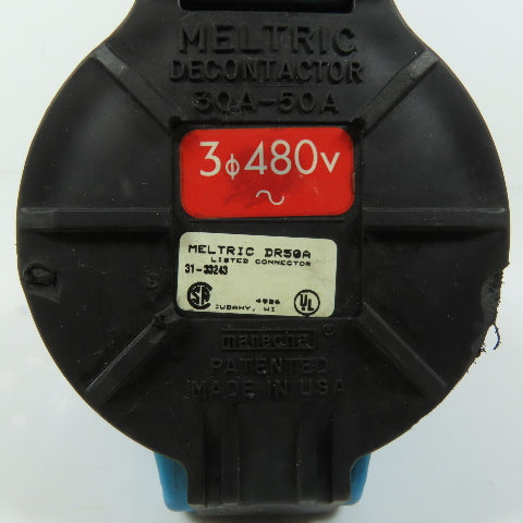 Meltric 31-33243 DR50A Decontactor Industrial Receptacle 30A-50A 3Ph 480V