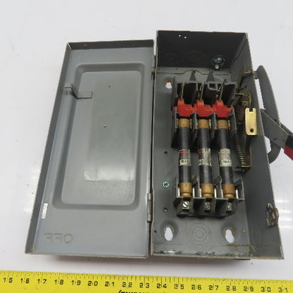 Square D 30A 3-Pole Fusible Safety Disconnect Switch 600V 3Ph