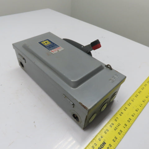 Square D 30A 3-Pole Fusible Safety Disconnect Switch 600V 3Ph