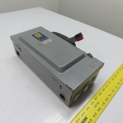Square D 30A 3-Pole Fusible Safety Disconnect Switch 600V 3Ph