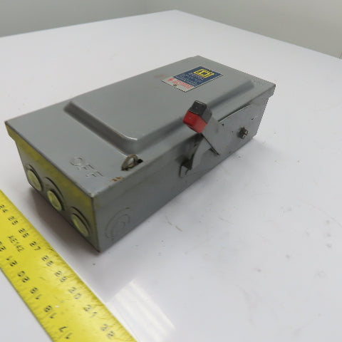 Square D 30A 3-Pole Fusible Safety Disconnect Switch 600V 3Ph
