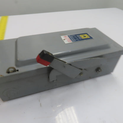 Square D 30A 3-Pole Fusible Safety Disconnect Switch 600V 3Ph