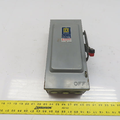 Square D 30A 3-Pole Fusible Safety Disconnect Switch 600V 3Ph