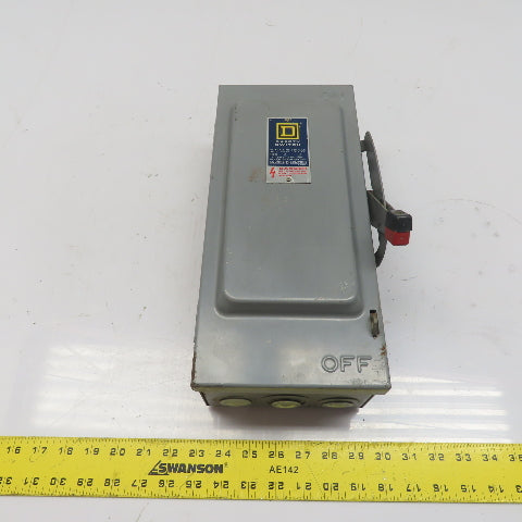 Square D 30A 3-Pole Fusible Safety Disconnect Switch 600V 3Ph