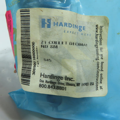 Hardinge 21 Collet .545 Decimal Round Precision Machine Collet