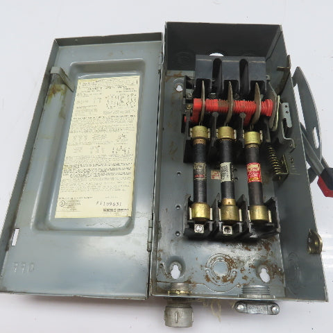 Square D H362 60A 3-Pole Single Throw Fusible Safety Disconnect Switch 600V
