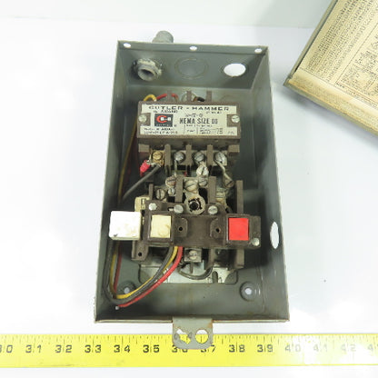 Cutler-Hammer A10AN0 NEMA Size 00 Magnetic Motor Starter 3Ph 9A Max Enclosed