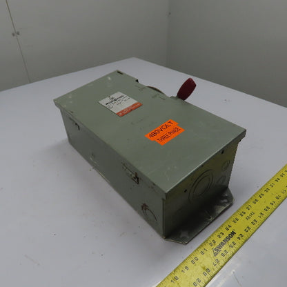 Westinghouse HFN361 30A 3-Pole Fusible Heavy Duty Safety Disconnect Switch 600V