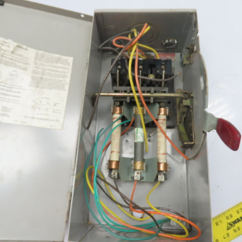 Westinghouse HFN361 30A 3-Pole Fusible Heavy Duty Safety Disconnect Switch 600V