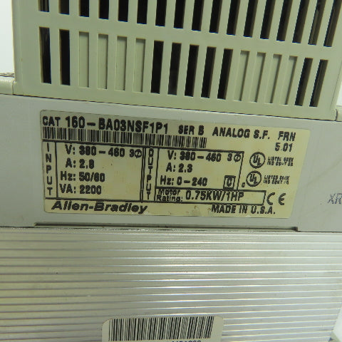 Allen-Bradley 160-BA03NSF1P1 Variable Speed Drive 380-460V 3Ph 0.75kW 1HP