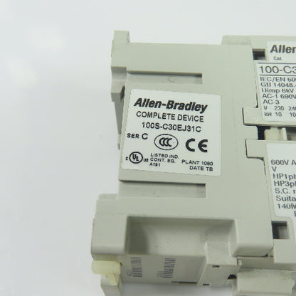 Allen-Bradley 100S-C30EJ31C 3-Pole Safety Contactor 24VDC Coil 600V 55A Ser C