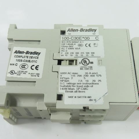 Allen-Bradley 100S-C30EJ31C 3-Pole Safety Contactor 24VDC Coil 600V 55A Ser C