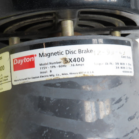 Dayton 6K325A 1/12HP Split Phase Brake Gearmotor 115V 1Ph 13.5RPM 127.37:1 Ratio