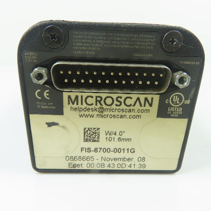 Microscan FIS-6700-0011G Industrial Barcode Scanner Camera W/ 4.00" 101.6mm