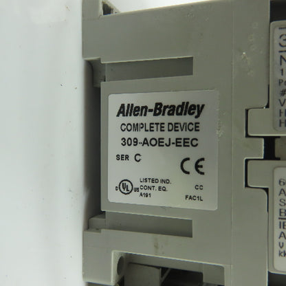 Allen-Bradley 309-AOEJ-EEC NEMA Size 0 Motor Starter 18A 24VDC 1.0-5.0A Overload