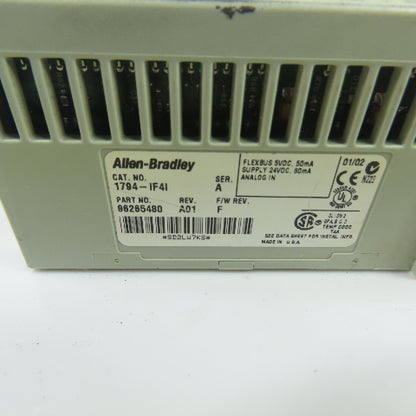 Allen-Bradley 1794-IF4I Flex I/O Isolated Analog Input Module Ser A Rev A01