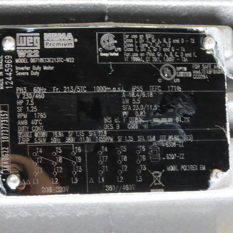 NORD SK 5282SCP VL N210TC-213TC 7.5HP Gearmotor 230/460V 3Ph 26RPM 68.63:1